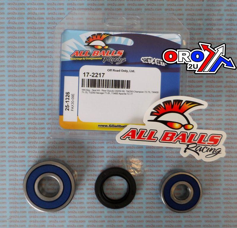 WHEEL BEARING KIT REAR 71-80 SUZ DS/TM/TS 250/400, ALLBALLS 25-1326 DIRT