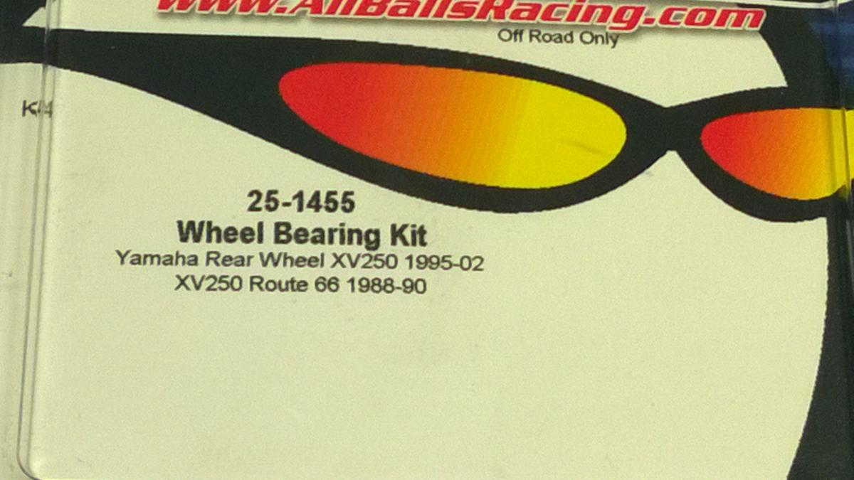 WHEEL BEARING KIT REAR 88-22 YAM XV250, ALLBALLS 25-1455 ROAD