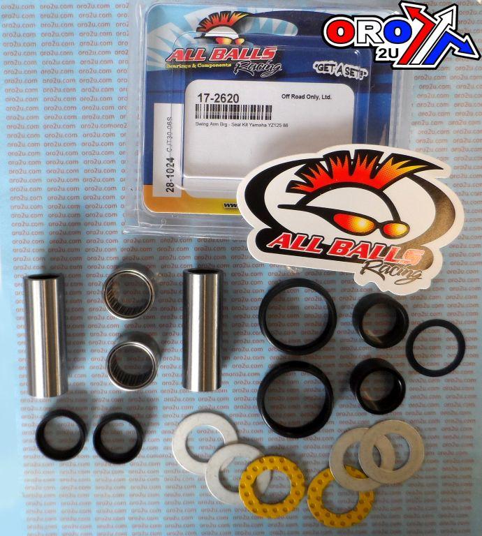SWINGARM BEARING KIT ALLBALLS, ALLBALLS 28-1024 YAMAHA YZ125 1986