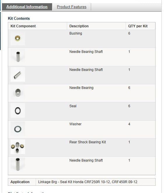 SWINGARM LINKAGE KIT CRF, ALLBALLS 27-1172 CRF250 CRF450
