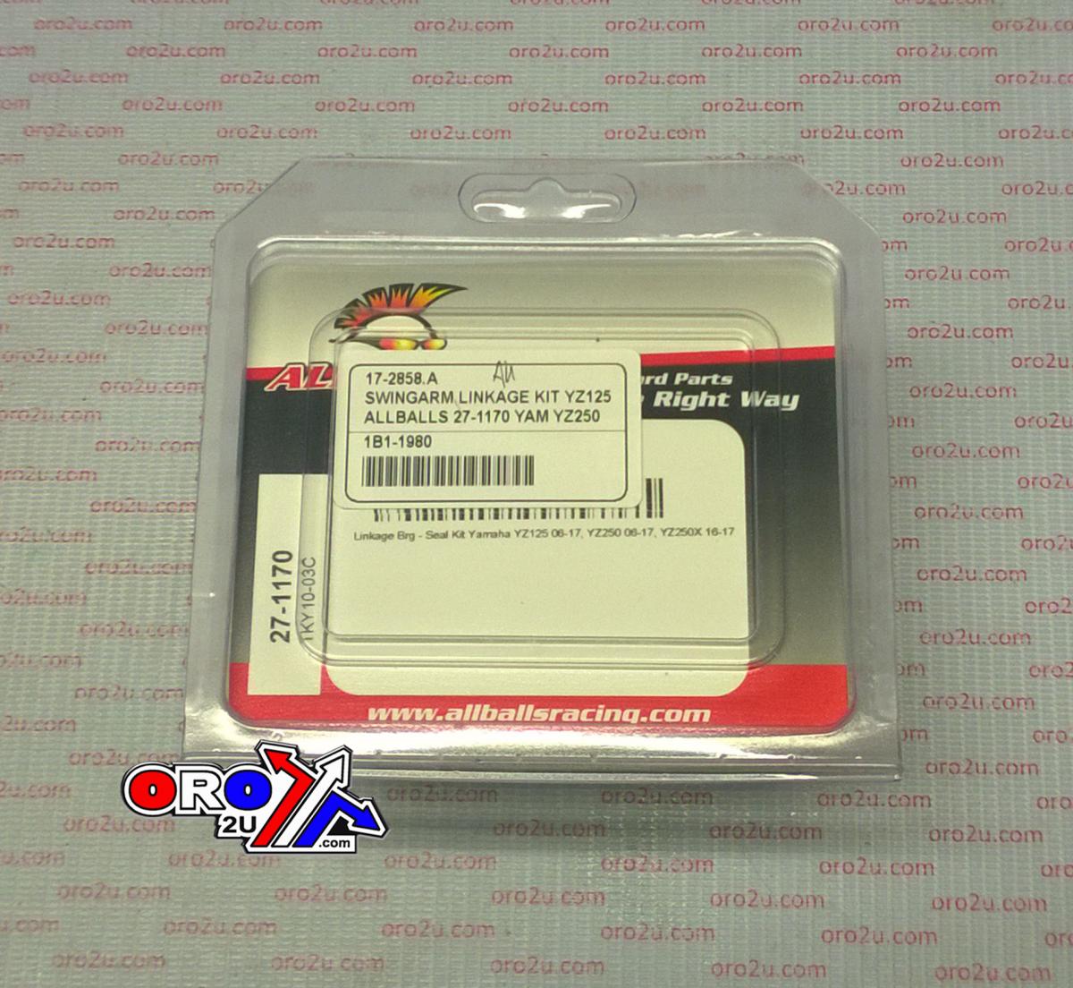 SWINGARM LINKAGE KIT YZ125, ALLBALLS 27-1170 YAM YZ250