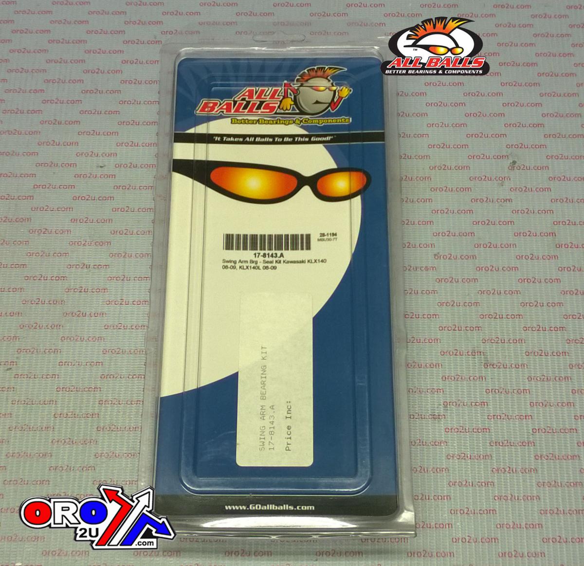 SWINGARM BEARING KIT ALLBALLS, ALLBALLS 28-1194 KAWASAKI KLX140/150 08-22