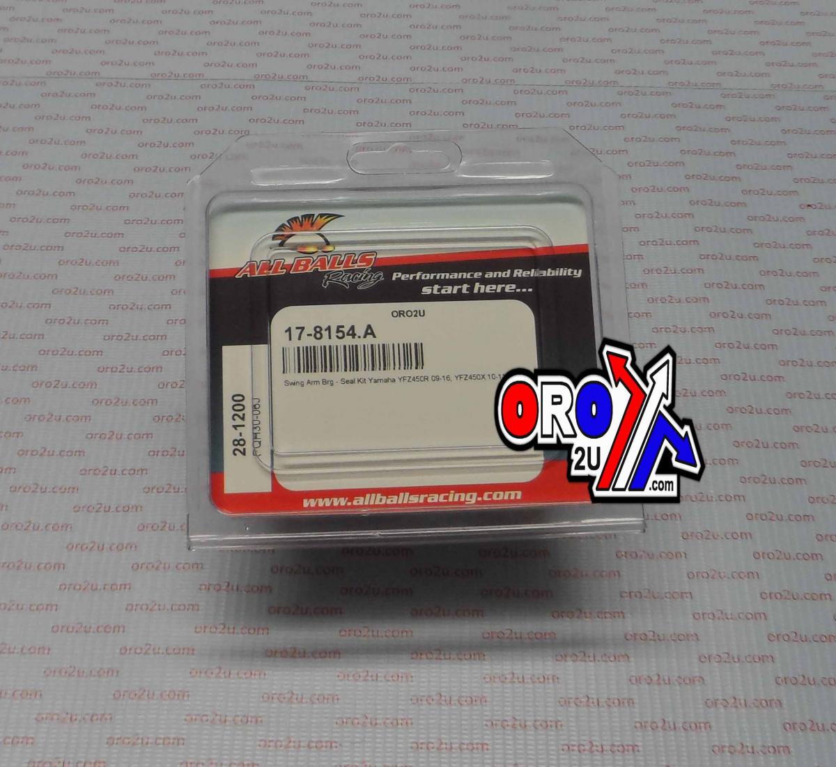 SWINGARM BEARING KIT ALLBALLS, ALLBALLS 28-1200 YAMAHA YFZ450 09-22
