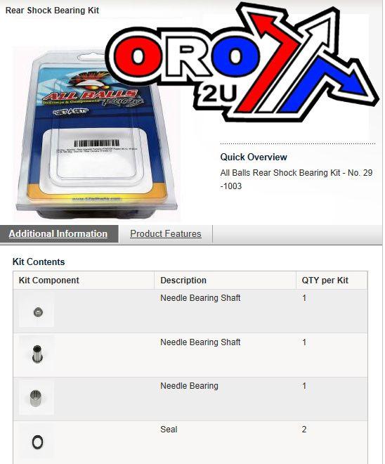 UPPER SHOCK BEARING KIT RM, ALLBALLS 29-1003 SUZUKI LT-R, RM, LT-R, RMX
