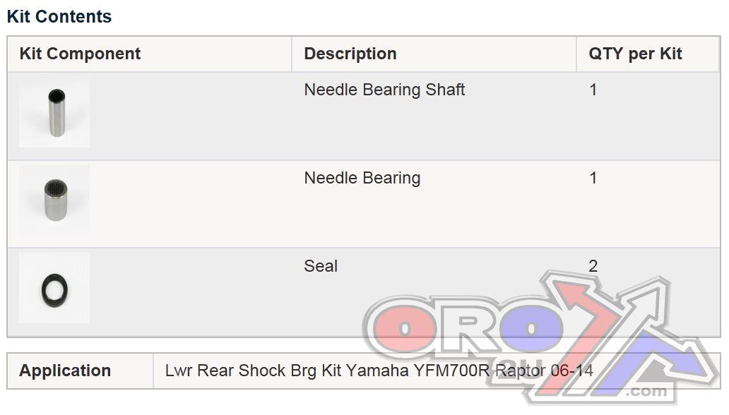 LOWER SHOCK BEARING KIT, ALLBALLS 29-5072 YAMAHA