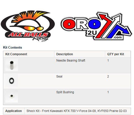 FRONT SHOCK BEARING KIT KFX, ALLBALLS 21-0006 700 V-Force