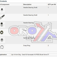 A-ARM KIT UPPER KVF750 QUAD, ALLBALLS 50-1044 BRUTE FORCE