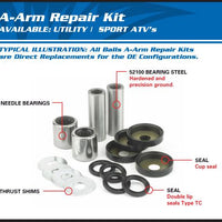 A-ARM LOWER KIT POLARIS 325, ALLBALLS 50-1147