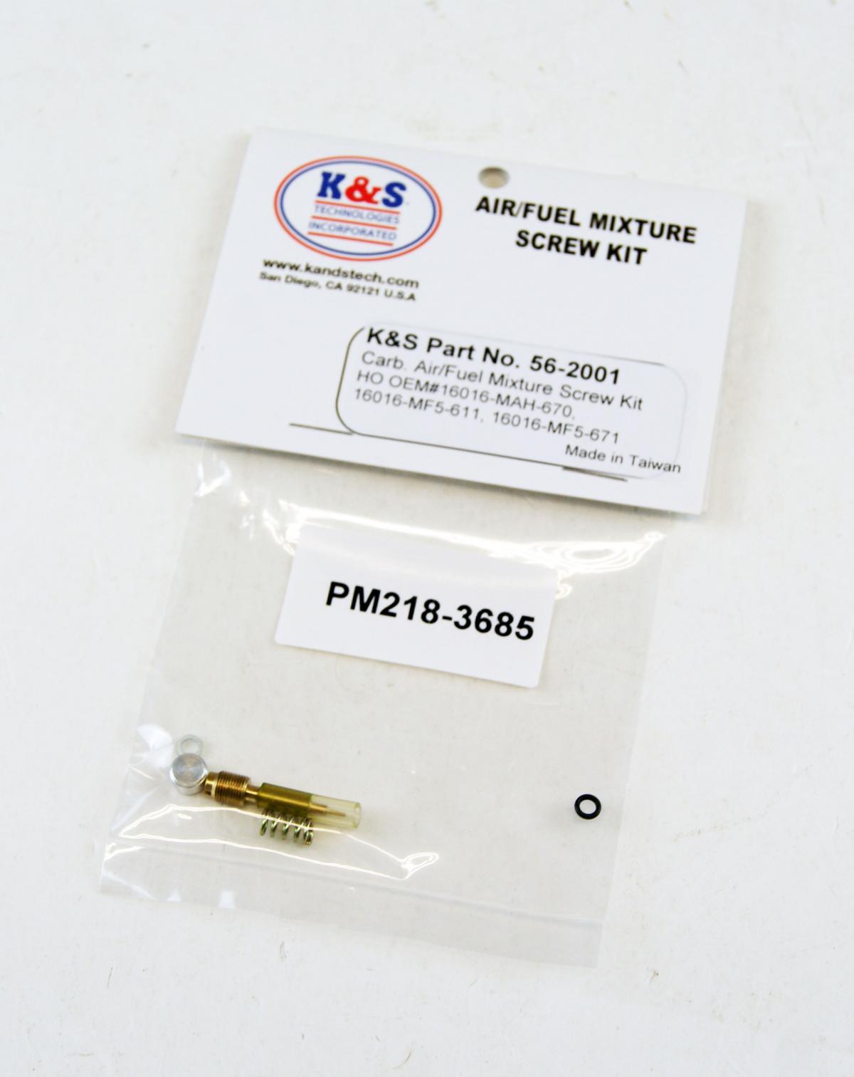 AIR FUEL SCREW KIT HONDA VT VF, 16016-MAH-670, HONDA ROAD, KS 56-2001