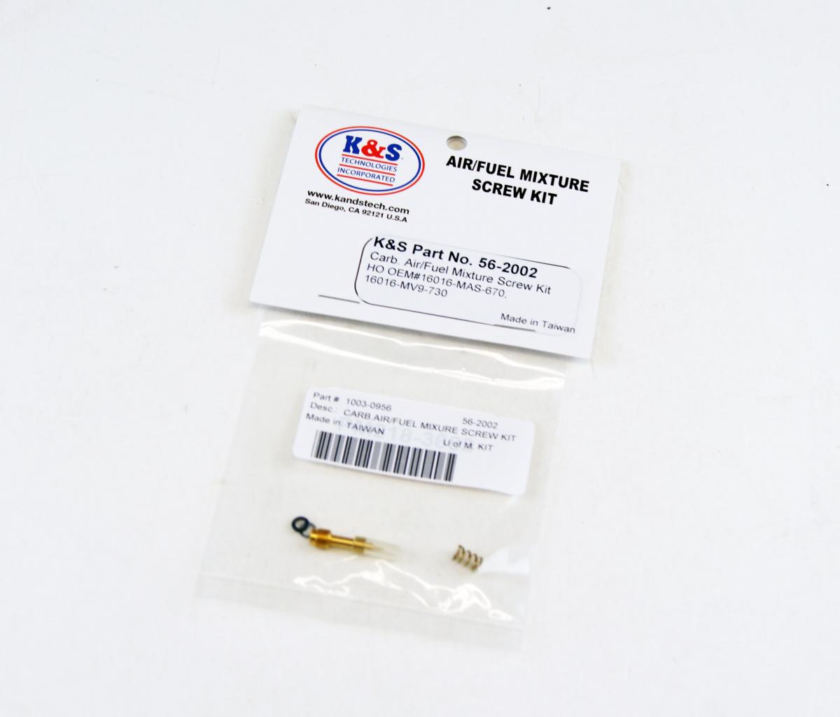 AIR FUEL SCREW KIT HONDA CBR, 16016-MAS-670, HONDA ROAD, KS 56-2002