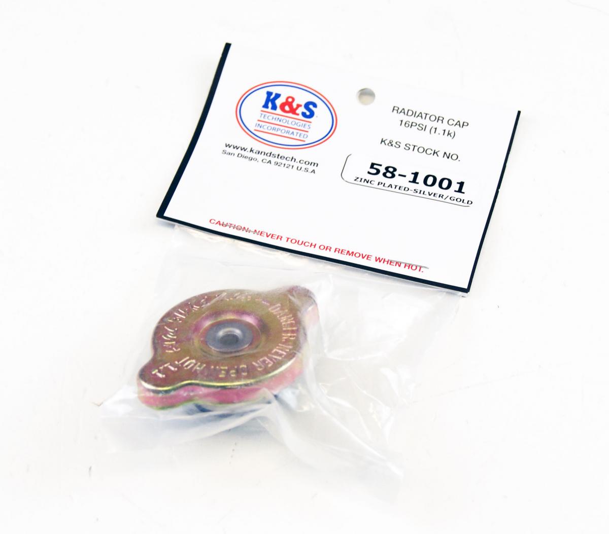 RADIATOR CAP 1:1 (16 psi) GOLD K&S 58-1001