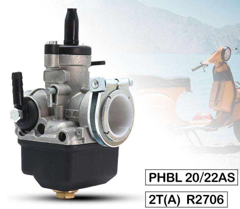 Carburetor Assembly Dellorto PHBL 22AS Racing 2T, BORE 22mm Carburetor PHBL 22AS 2T(A) R2707