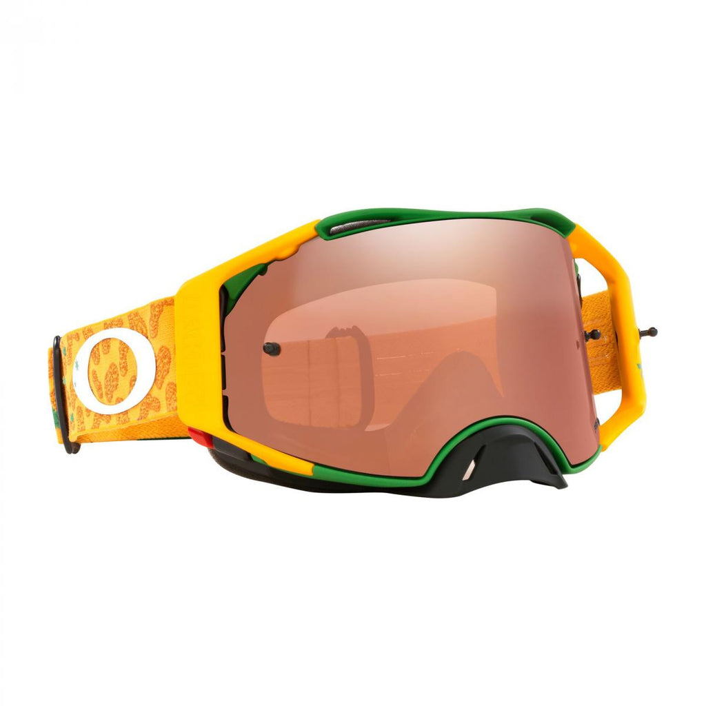 OAKLEY AIRBRAKE TOBY PRICE MX, GOLD/GREEN, OO7046-C9, PRIZM BLACK LENS OA OO7046-C9