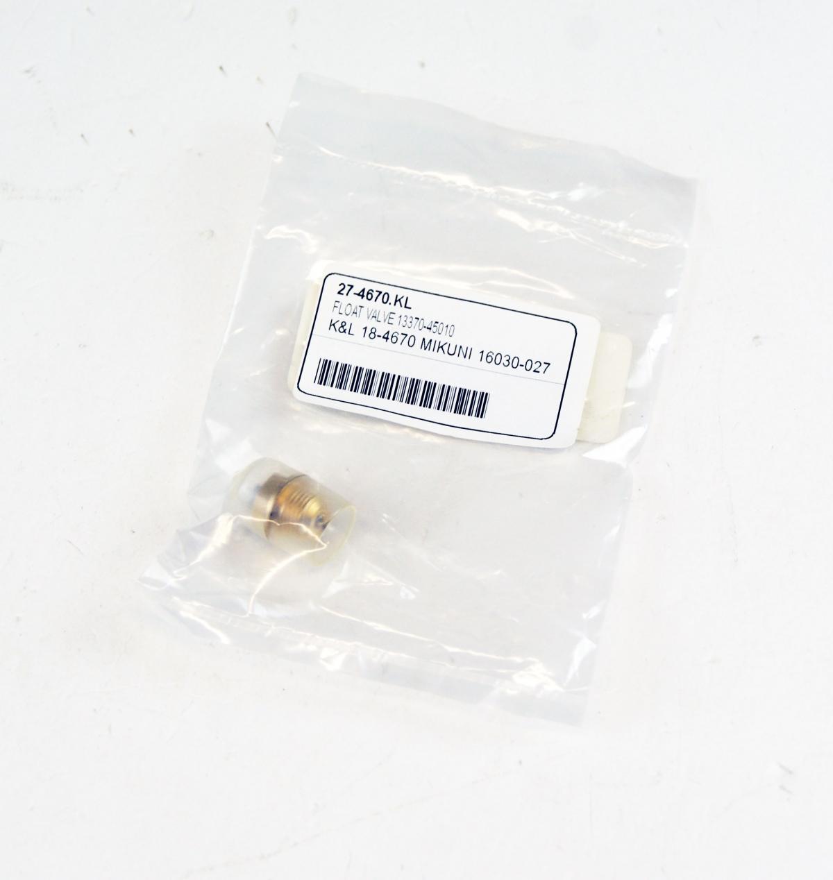 FLOAT VALVE 13370-45010, K&L 18-4670 MIKUNI 16030-027