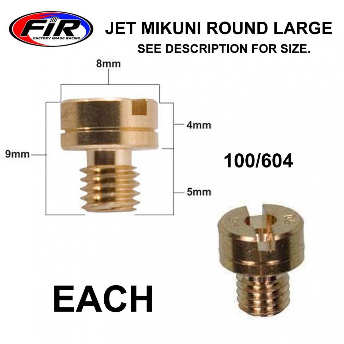 JET MIKUNI ROUND 90 LARGE, / MIKUNI 100/604