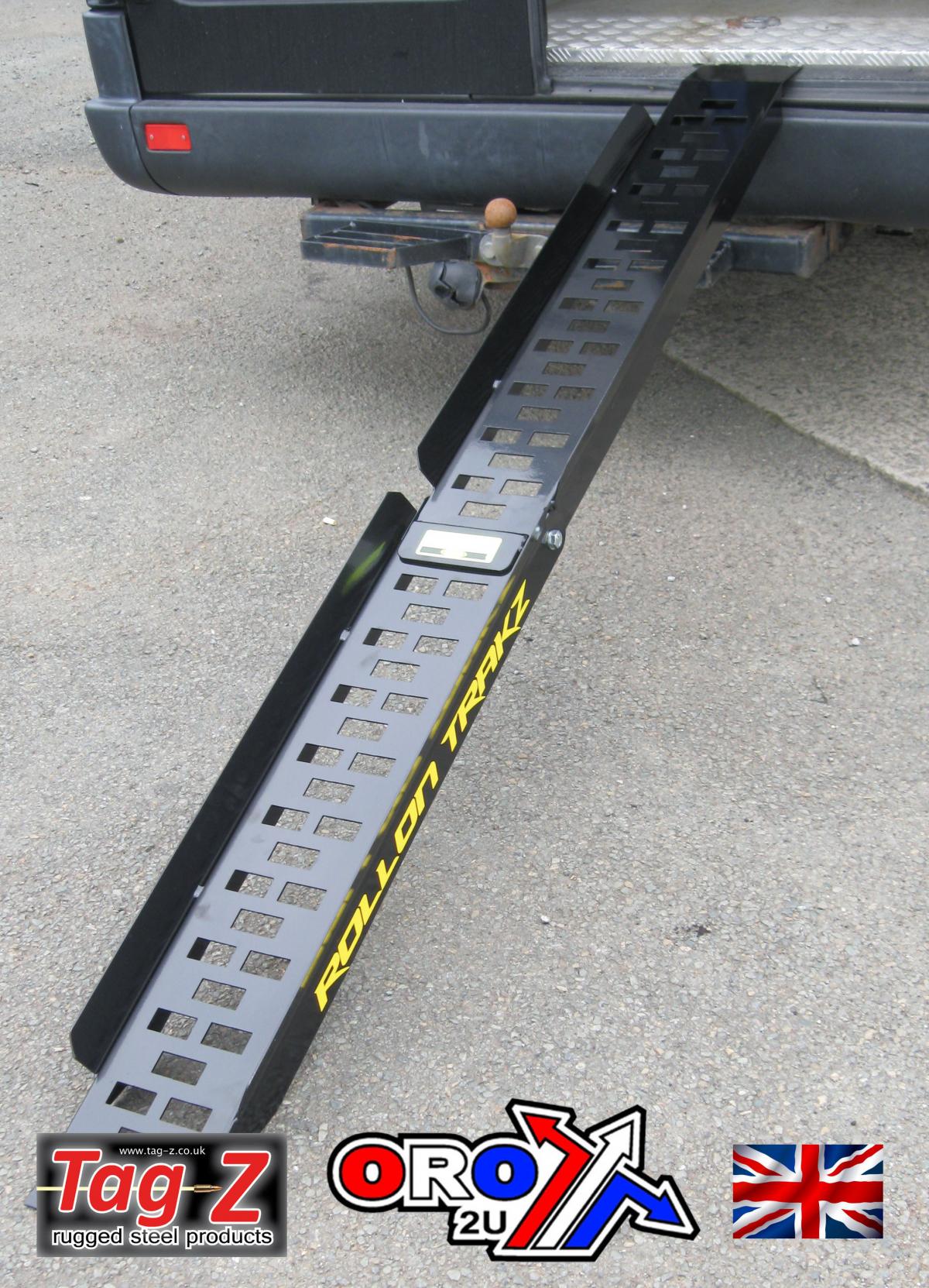 STEEL FOLDING RAMP WITH SIDES, FOLDING RAMP 2000mmTAG-Z, NO ROLL ON TRAKZ STICKER FITTED