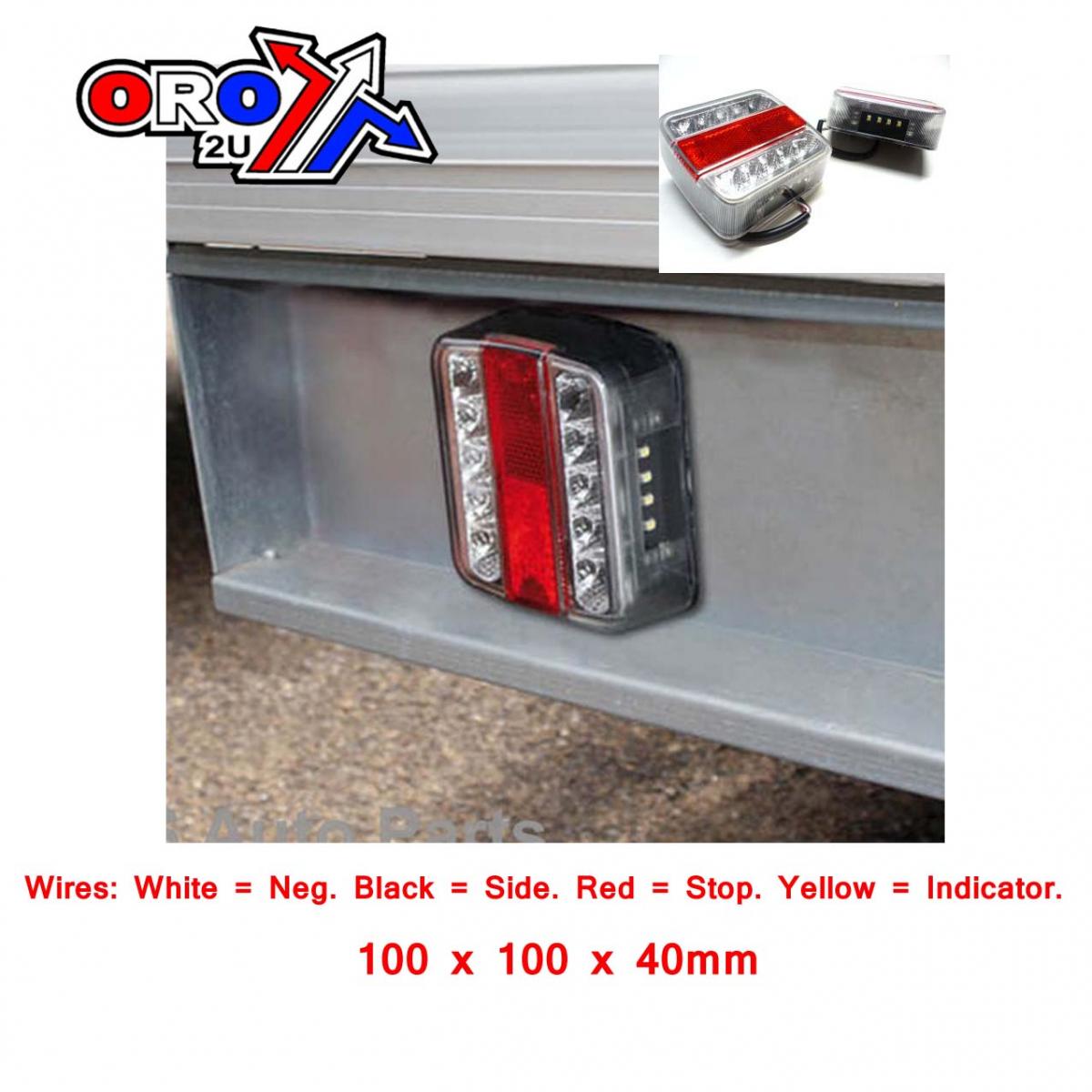 LED COMBINATION LAMP 100SQ 12V, EACH / TRIALER TAILGATE REAR LIGHT, 15019