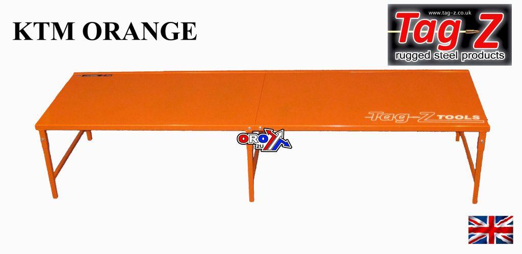 MOTORCYCLE WORKBENCH 440, KTM ORANGE, BIKE WORK BENCH, 42kg FREIGHT CHARGE L115xH20xW70cm