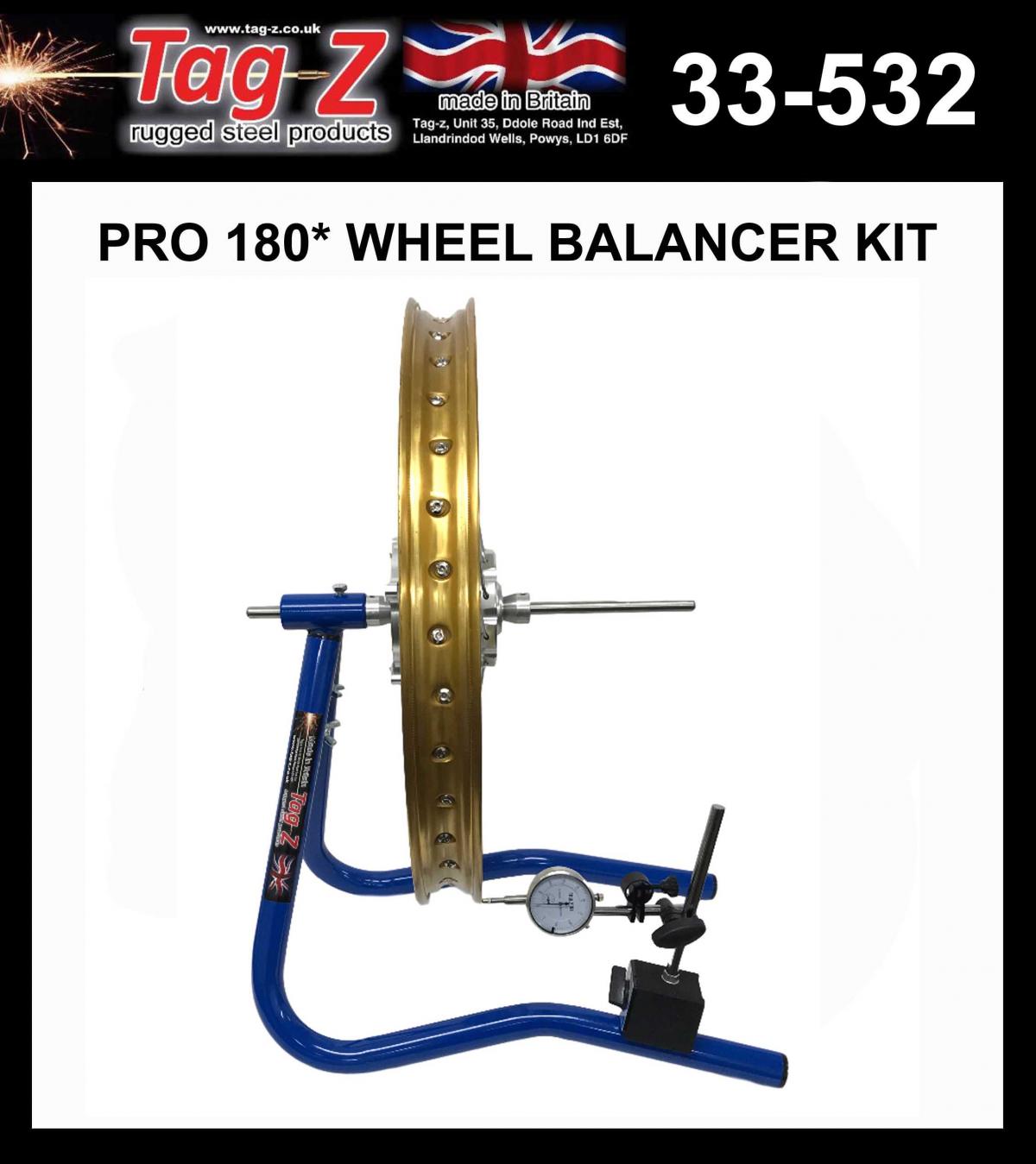 TAG-Z PRO 180* WHEEL BALANCER KIT, BLUE, (FLAT PACKED IN TAG-Z BOX)