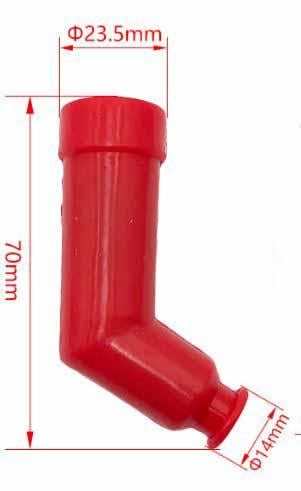 SPARK PLUG CAP RUBBER RED 120 ° UNIVERSAL FITMENT