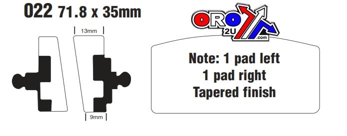 BRAKE PADS DISC SEMI-METAL, EBC FA022 / FA22BMW