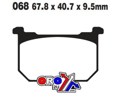 BRAKE PADS SINTERED METAL, SIFAM S1014N (EBC FA068HH )