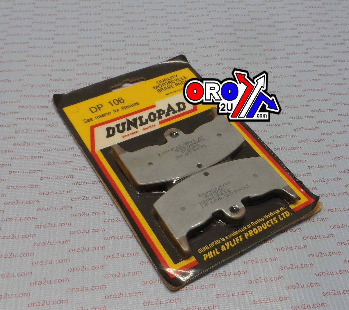 BRAKE PADS SINTERED DP BRAKES, DP106 Premium 41-106.H.DP, 39-080