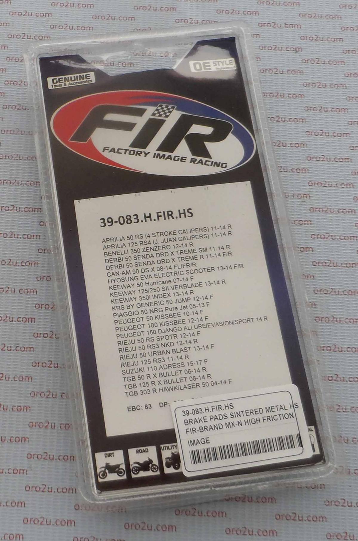 BRAKE PADS SINTERED METAL HS, MX-N HIGH FRICTION