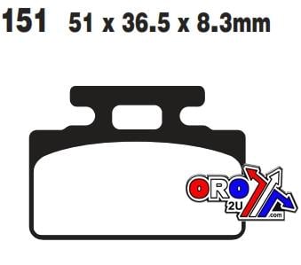 BRAKE PADS STD KEVLAR ORGANIC, EBC FA151SEMI-METAL BLACK