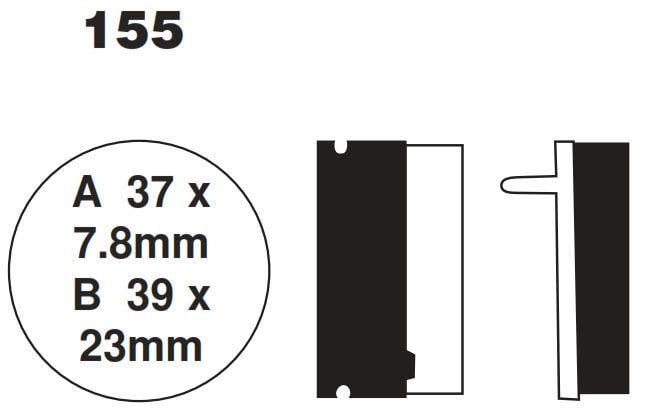 BRAKE PADS STD KEVLAR ORGANIC, EBC FA155 SEMI-METAL BLACK
