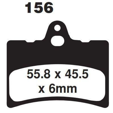 BRAKE PADS STD KEVLAR ORGANIC, EBC FA156 SEMI-METAL BLACK