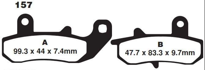 BRAKE PADS STD SEMI-METAL, KYOTO S1073 BLACK (EBC FA157)