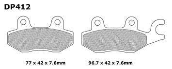 BRAKE PADS SINTERED DP BRAKES, DP412Premium 41-412.H.DP, 39-165