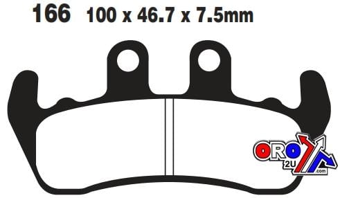 BRAKE PADS STD KEVLAR ORGANIC, EBC FA166 SEMI-METAL BLACK