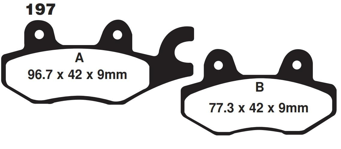 BRAKE PADS SEMI-METAL, KYOTO S1085 (FA197)