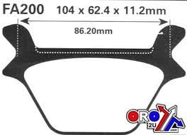 BRAKE PADS STD KEVLAR ORGANIC, EBC FA200 HARLEY DAVIDSON