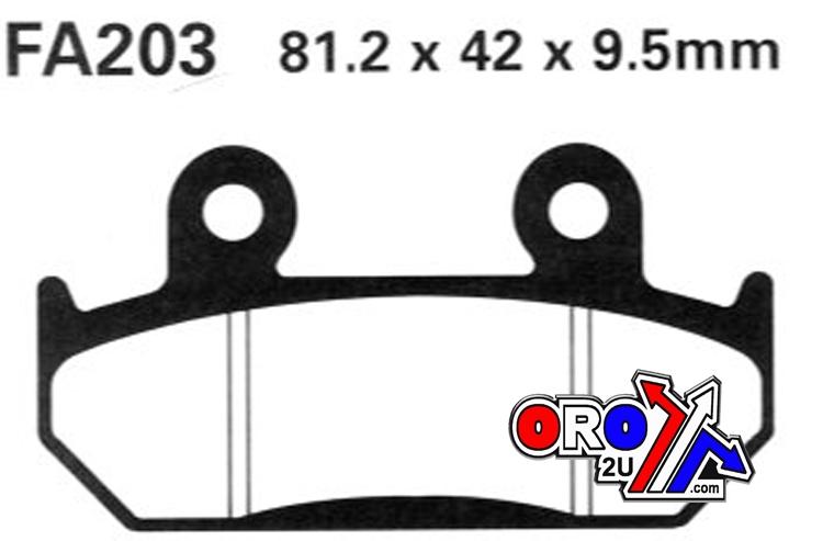 BRAKE PADS STD KEVLAR ORGANIC, EBC FA203 HARLEY DAVIDSON