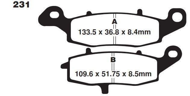 BRAKE PADS SINTERED METAL, SIFAM S1435N (FA231)