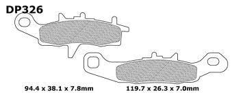 BRAKE PADS SINTERED DP BRAKES, DP326 Premium 41-326.H.DP