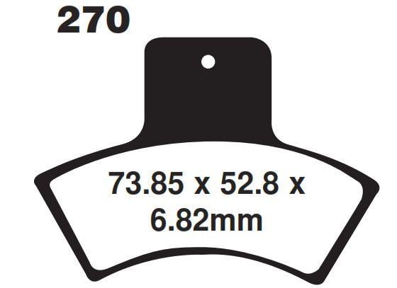 BRAKE PADS STD SEMI-METAL TT, FA270TT EBC