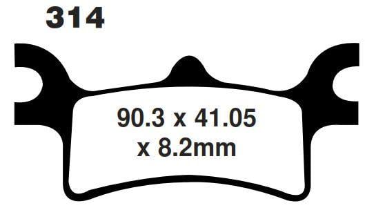 BRAKE PADS SINTERED METAL GOLD, EBC FA314R, POLARIS, 39-314