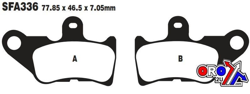 BRAKE PADS STD SCOOTER ORGANIC, EBC SFA336, KEVLAR BACK