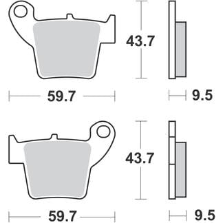 BRAKE PADS SINTERED RC-1, RENTHAL BP-101, 41-921.H.REN, 39-346, DP101