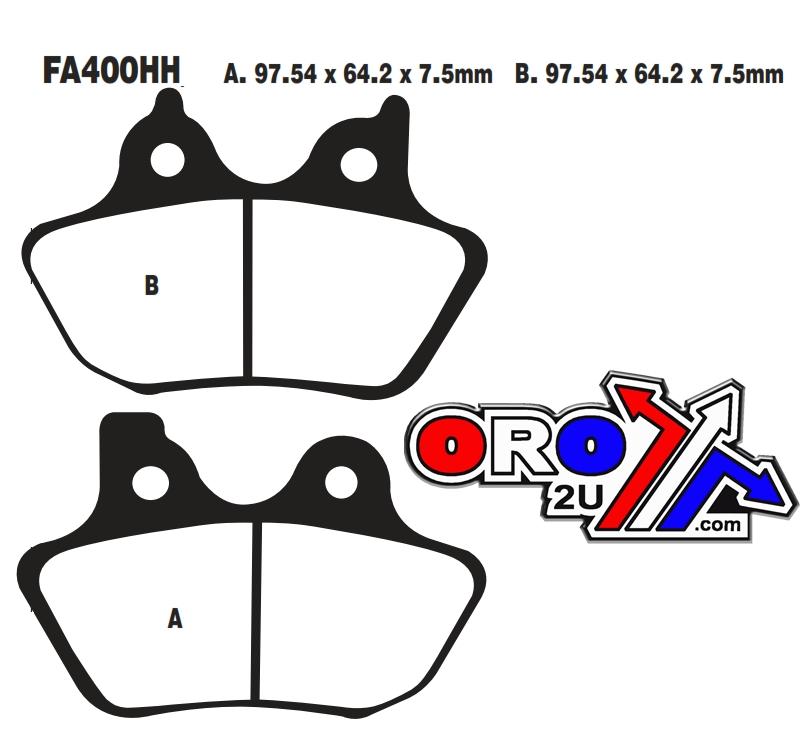 BRAKE PADS SINTERED METAL, EBC FA400HH HARLEY DAVIDSON