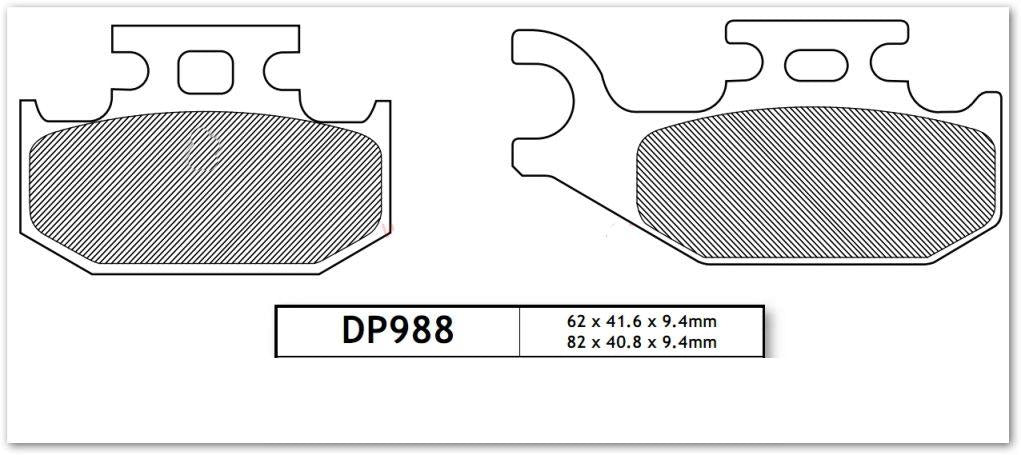 BRAKE PADS DP BRAKES HARD, DP988 Premium Dunlopad DP Sintered, 39-428