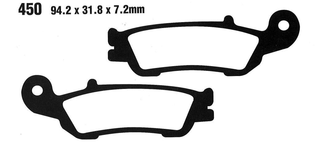 BRAKE PADS STD SEMI-METAL, KYOTO S1290, (EBC FA450 VD280), 39-450