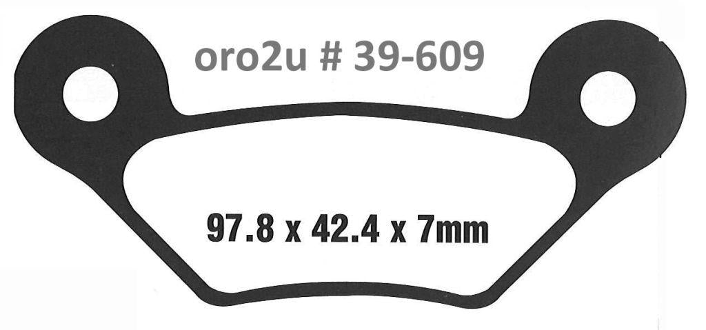 BRAKE PADS SINTERED FA609R EBC, JOHN DEERE AM141182, 39-609