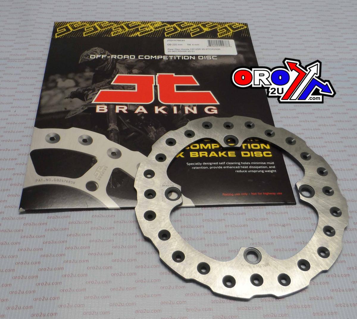 DISC BRAKE REAR CR125-500 JT, JTD1117SC01 HONDA, SELF-CLEANING HOLES.