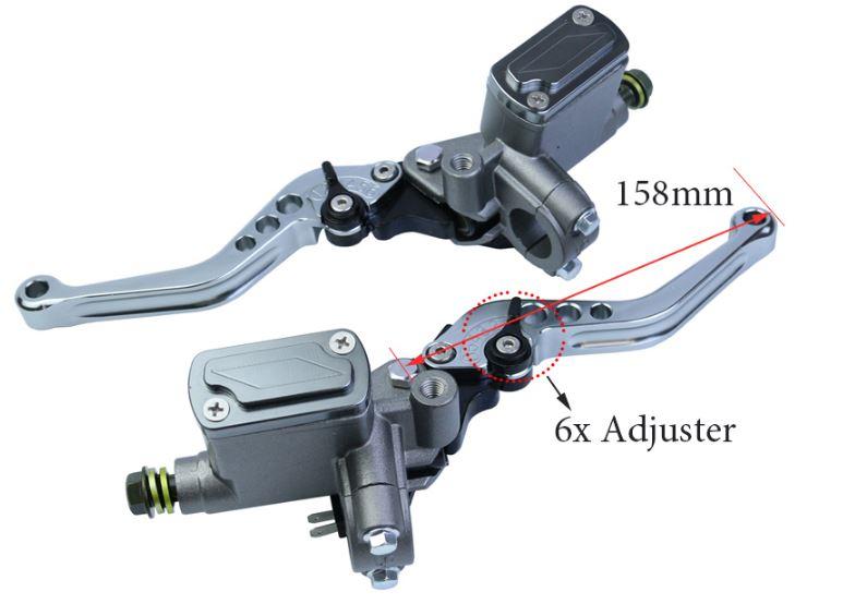Master Cylinder Brake Lever Right Hand, 7/8 22mm Universal Motorcycle Master Cylinder Brake Lever