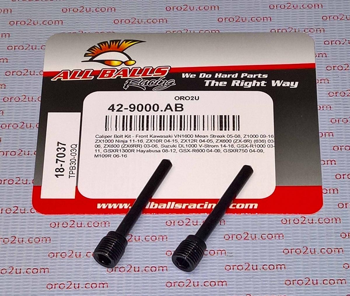 ALLBALLS BRAKE PAD BOLT KIT, ALLBALLS 18-7037 4.65x52.75MM KAW/SUZ ROAD FRONT